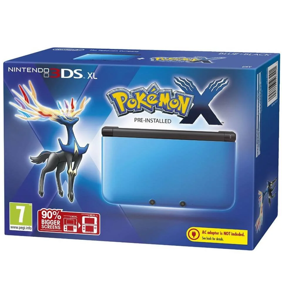 Nintendo 3DS XL Blue and Black Console - Includes Pokémon X Image 1