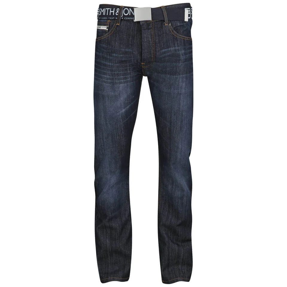 Smith & Jones Men's Furio Straight Fit Jeans - Dark Wash - 28S - Blue Image 1
