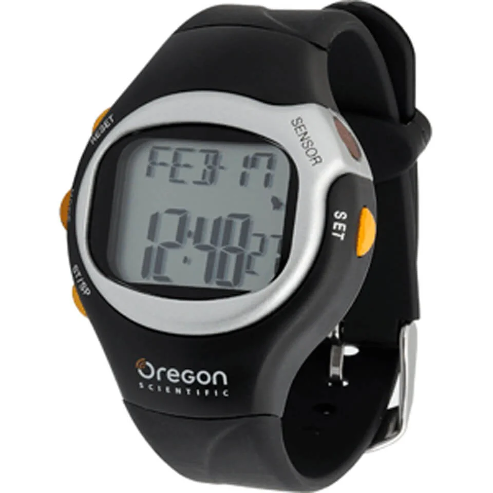 Oregon Scientific Heart Rate Monitor and Watch with Calorie Counter - Black Image 1