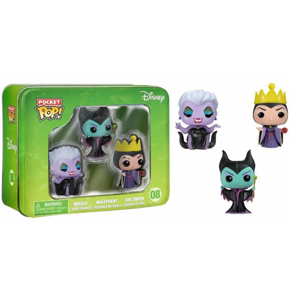 Disney Baddies Pocket Mini Pop! Vinyl Figure 3 Pack Tin Image 1