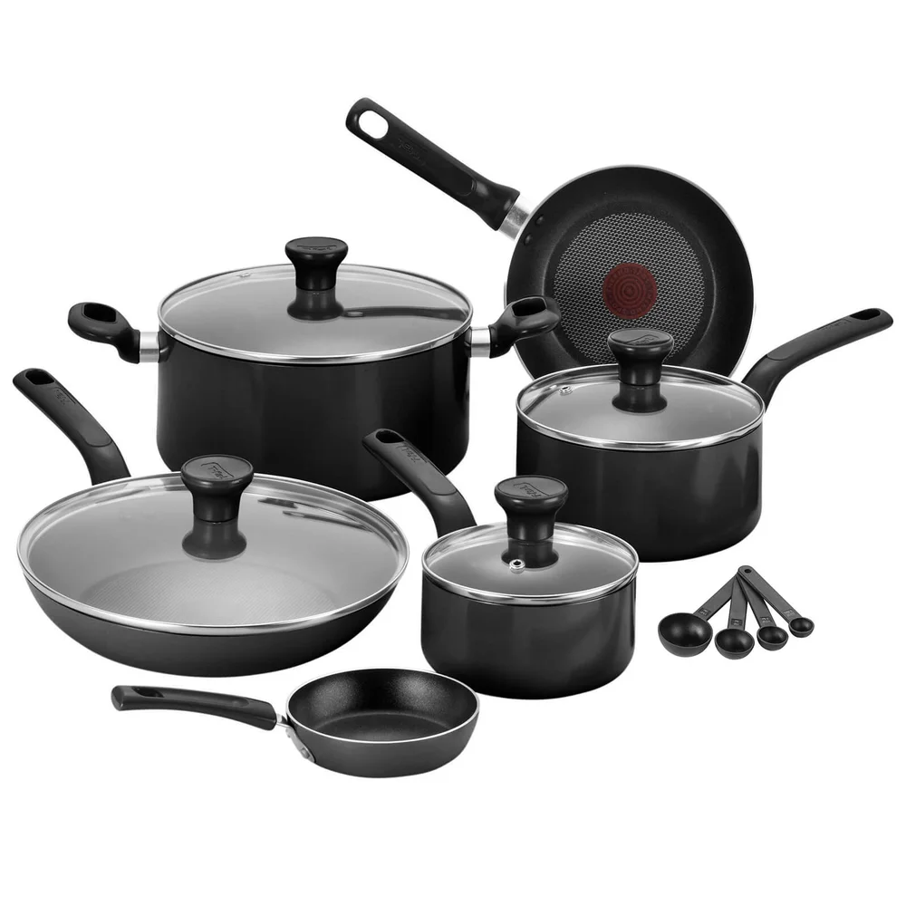 Tefal Excite 7 Piece Pan Set - Black Image 1