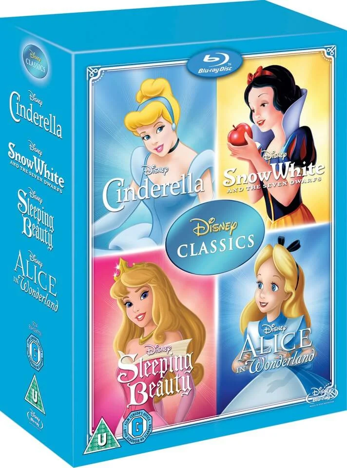 Disney Classics Timeless Classics 4 BD Snow White, Cinderella, Sleeping Beauty, & Alice in Wonderland Image 1