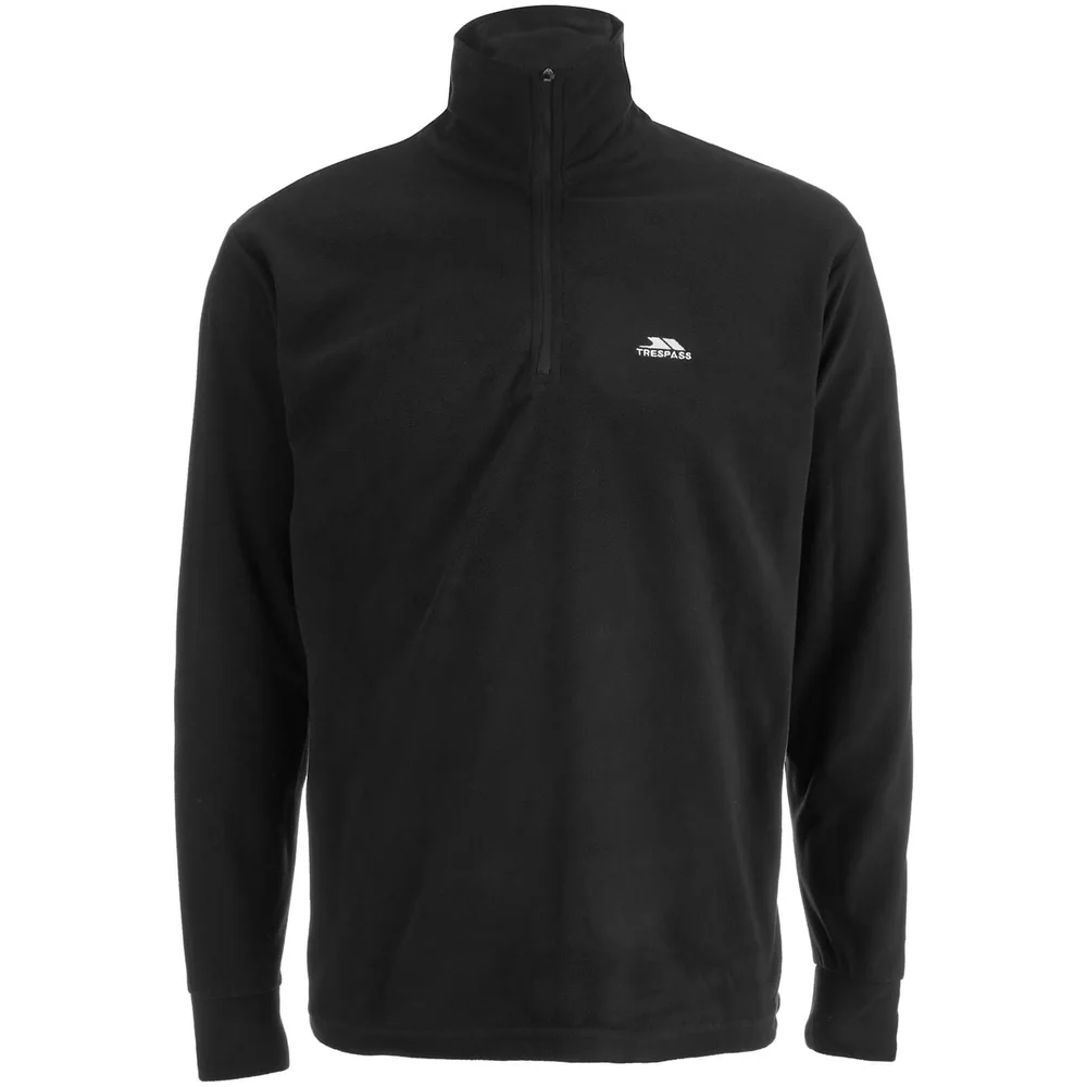 Trespass Men's Masonville Half Zip Fleece Jumper - Black - S - Black Image 1