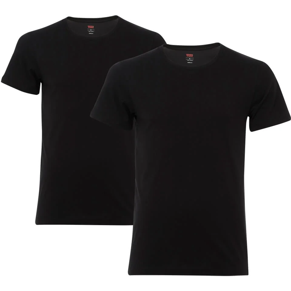 Levi's Men's 2-Pack Crew Neck T-Shirt - Black - S - Black Image 1