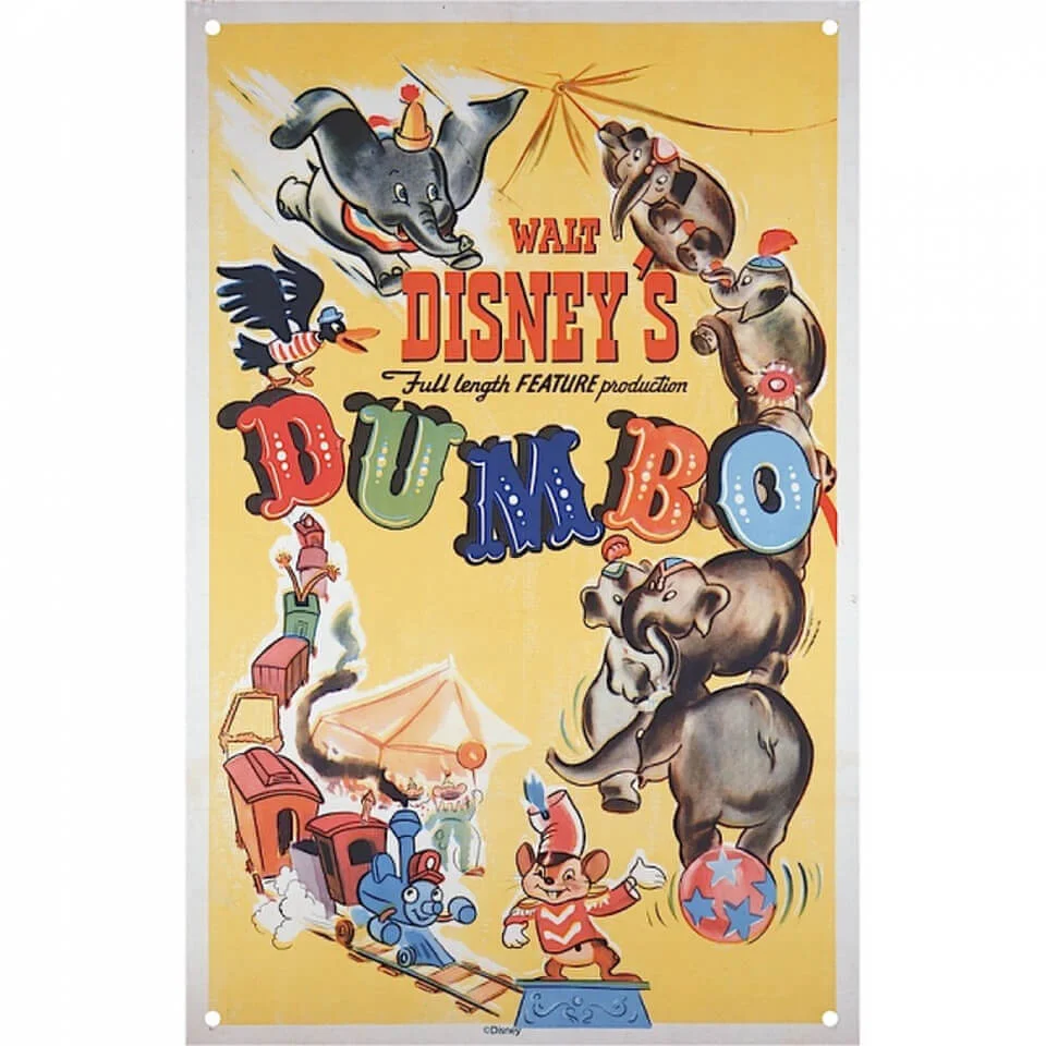 Disney Film Posters Dumbo Large Tin Sign Image 1