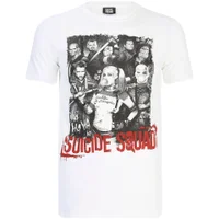 DC Comics Men's Suicide Squad Harley Quinn and Squad T-Shirt - White