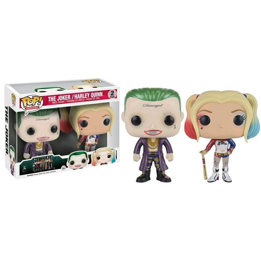 Suicide Squad Metallic Joker & Harley Quinn 3 Inch Pop! Vinyl Figure (2 Pack) Image 1