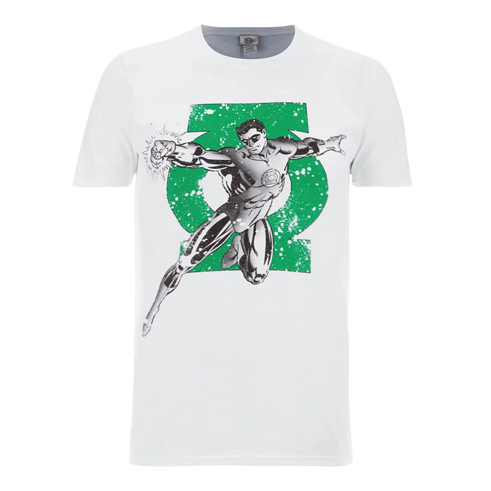 DC Comics Men's Green Lantern Punch T-Shirt - White - S Image 1