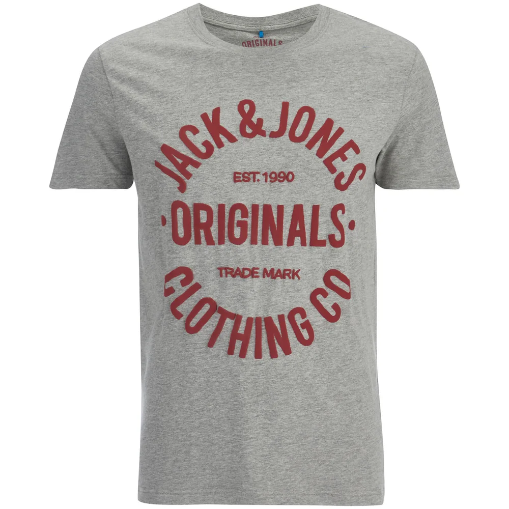 Jack & Jones Men's Originals Clumens T-Shirt - Light Grey Melange - S - Grey Image 1