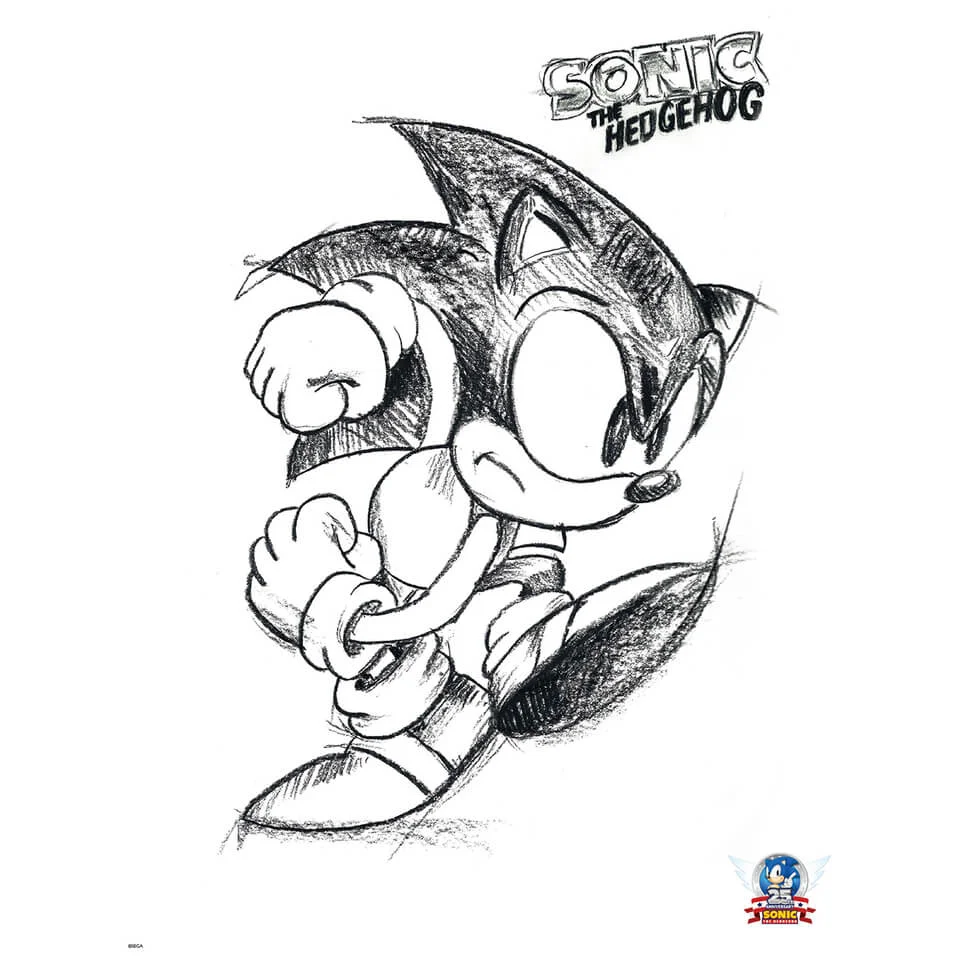 Sonic The Hedgehog Concept Artwork Art Print - 14 x 11 Image 1