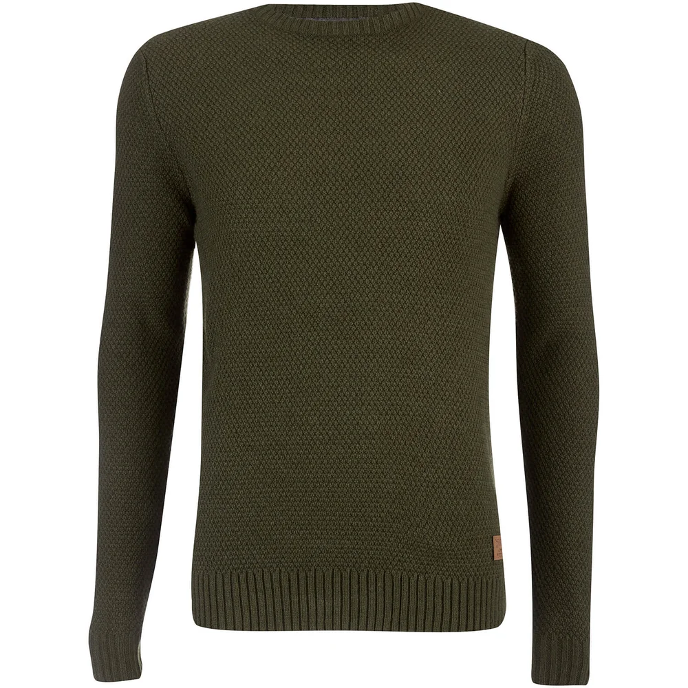 Threadbare Men's Sedley Waffle Jumper - Barbour - S - Green Image 1