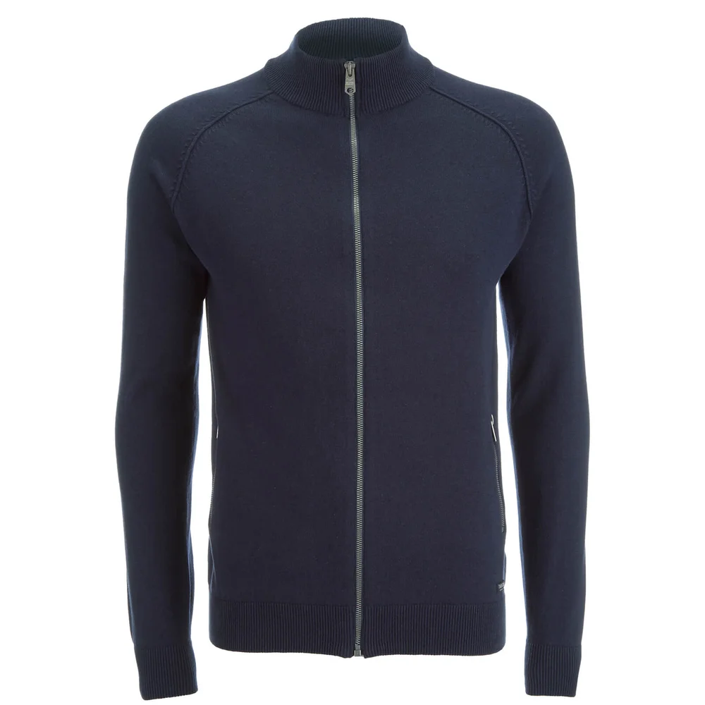 Threadbare Men's Elmer Full Zip Neck Jumper - Rich Navy - S - Navy Image 1