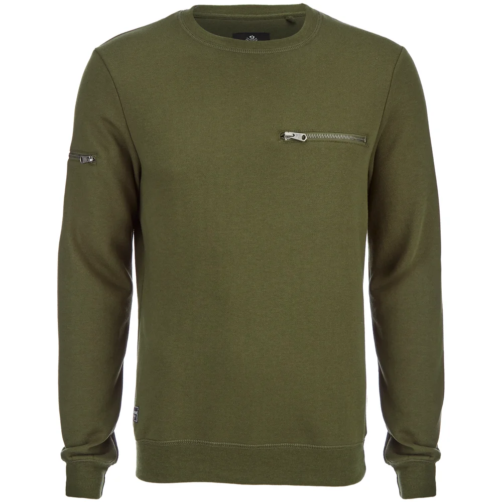Threadbare Men's Chapel Crew Neck Sweatshirt - Khaki - S - Green Image 1