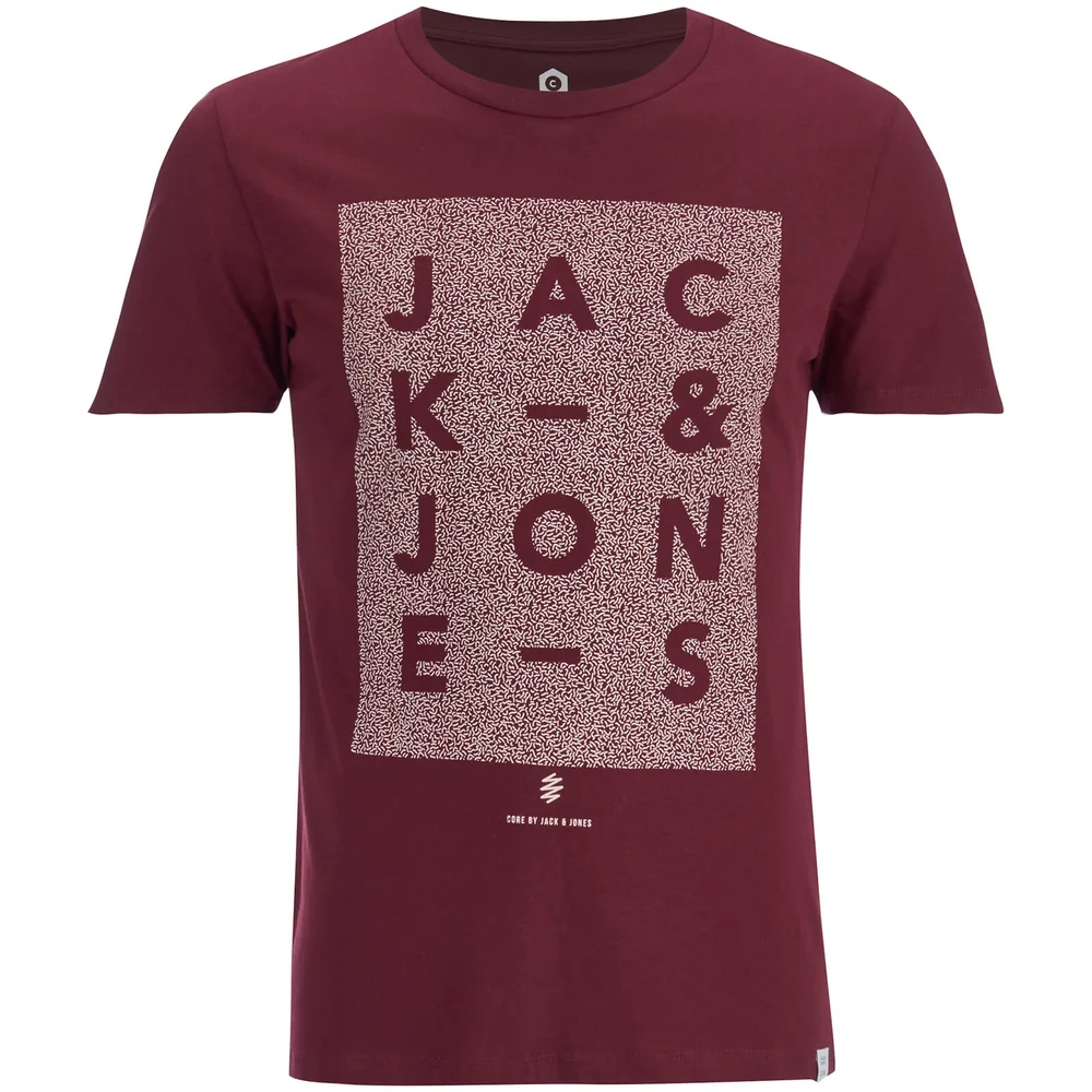 Jack & Jones Men's Core Paris Print T-Shirt - Port - S - Burgundy Image 1