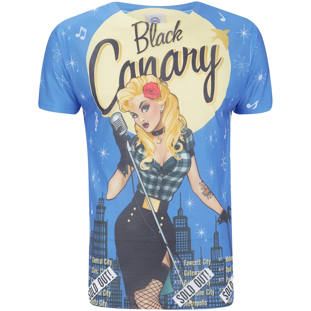 DC Comics Men's Bombshell Black Canary T-Shirt - Black - S - Black Image 1