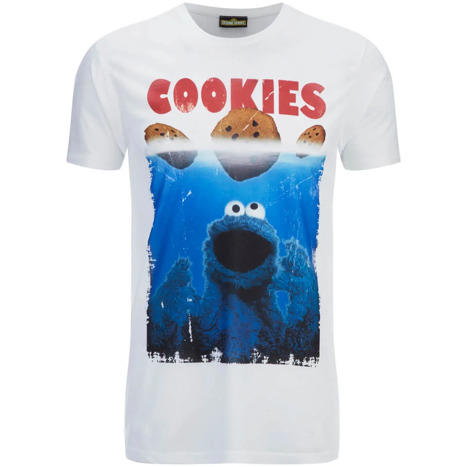 Cookie Monster Men's Shark Cookie Monster T-Shirt - White - S - White Image 1