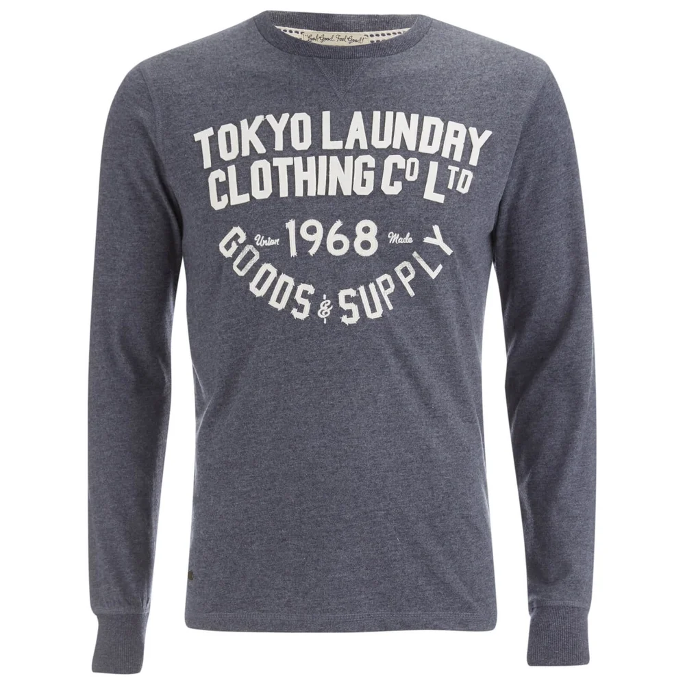Tokyo Laundry Men's Point Hendrick Long Sleeve Top - Mood Indigo Marl - S - Blue Image 1