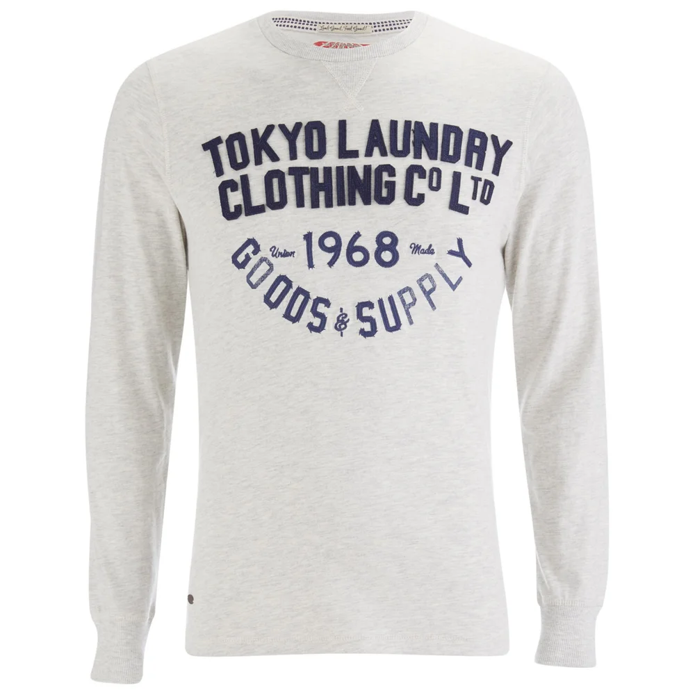 Tokyo Laundry Men's Point Hendrick Long Sleeve Top - Oatgrey Marl - S - Grey Image 1