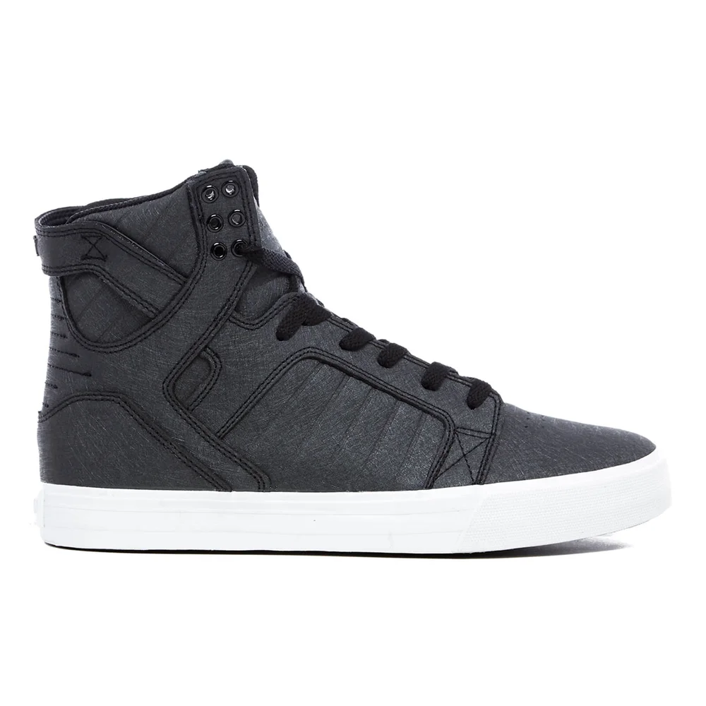 Supra Men's Skytop High Top Trainers - Black Fiberglass/White - UK 7/EU 41 - Black/White Image 1