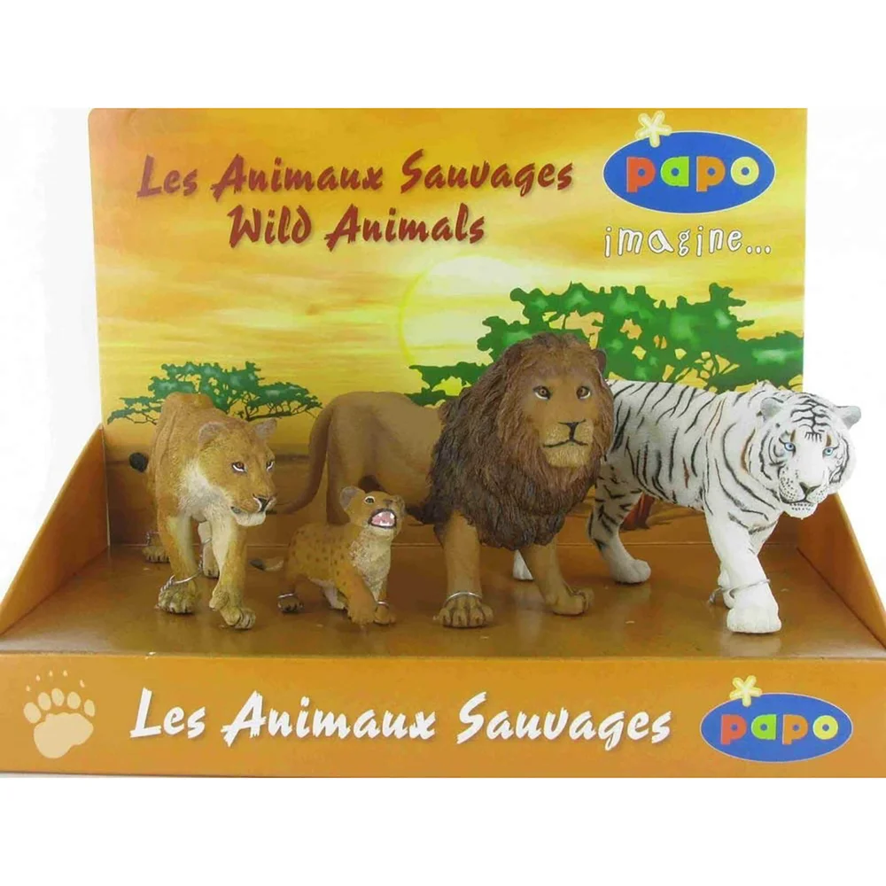 Papo Wild Animal Kingdom: Display Box Big Cats (4 Figurines) Image 1