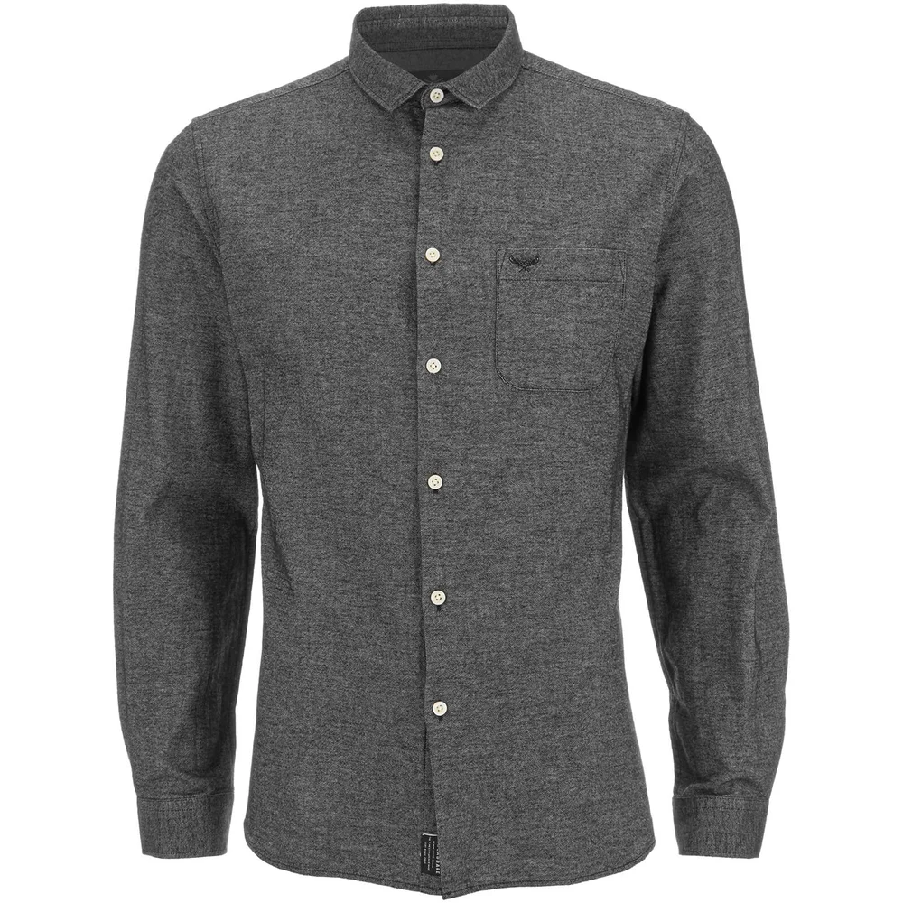 Threadbare Men's Harrison Long Sleeve Shirt - Charcoal - S - Grey Image 1