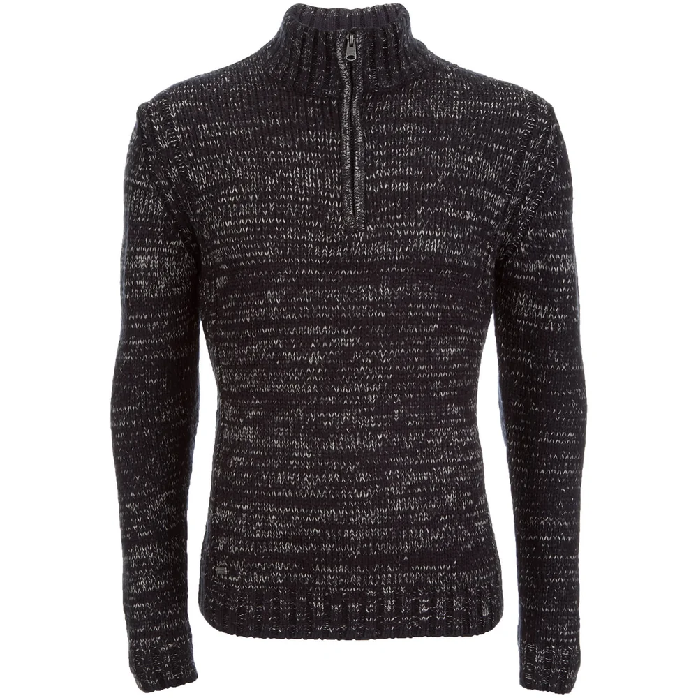 Kensington Eastside Men's Stepan Half Zip Twist Jumper - Navy - XXL - Blue Image 1