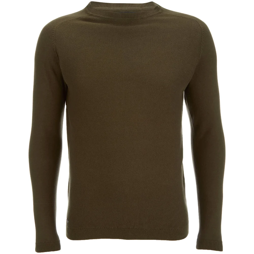 Kensington Eastside Men's Henry Cotton Crew Neck Jumper - Khaki - XXL - Green Image 1