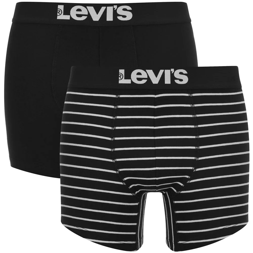 Levi's Men's 200SF 2-Pack Vintage Stripe Boxers - Jet Black - S - Black Image 1