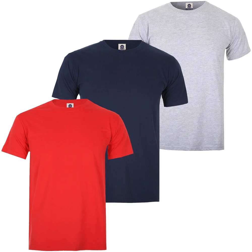 Varsity Team Players Men's T-Shirt 3 Pack - Red/Grey/Navy - S - Red/Grey/Blue Image 1