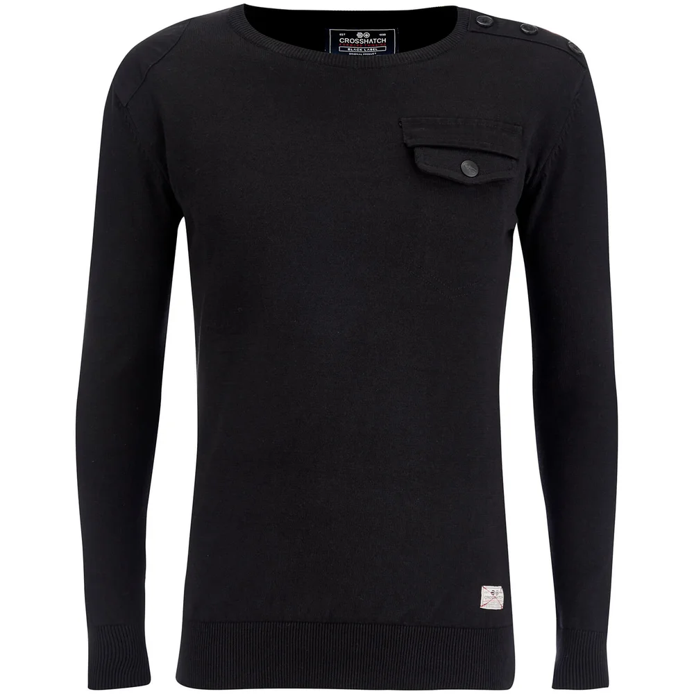 Crosshatch Men's Barrowell Jumper - Black - S - Black Image 1