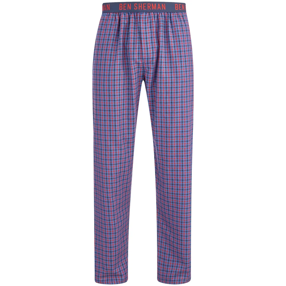 Ben Sherman Men's Check Scot Lounge Pants - Navy/Red - S - Navy Image 1