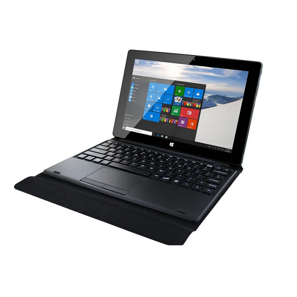 Vortex V1032K 10.1 Inch 32GB Tablet and Detachable Keyboard (Windows 10, 2GB RAM) - Black Image 1