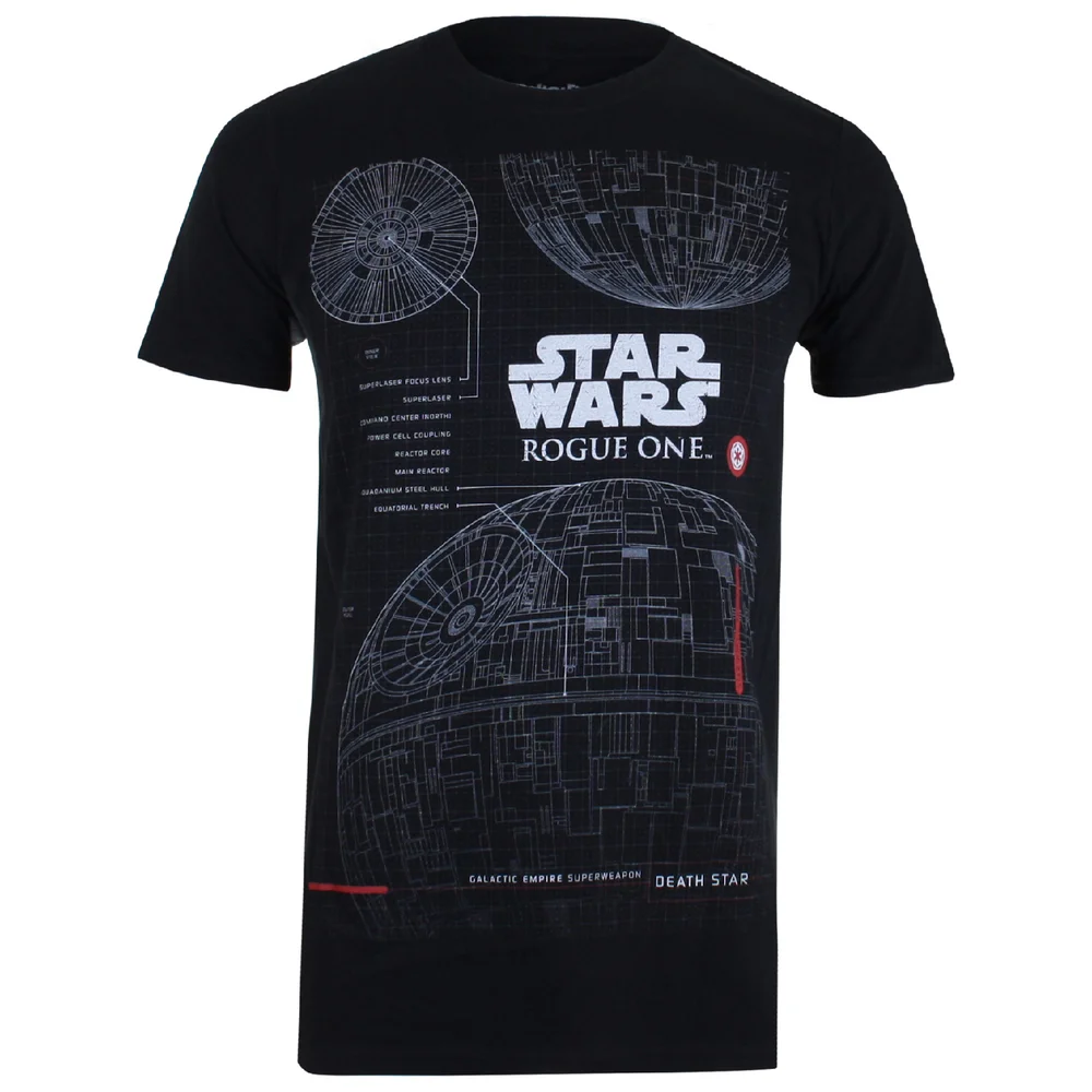 Star Wars Rogue One Men's Death Star Plans T-Shirt - Black - S - Black Image 1