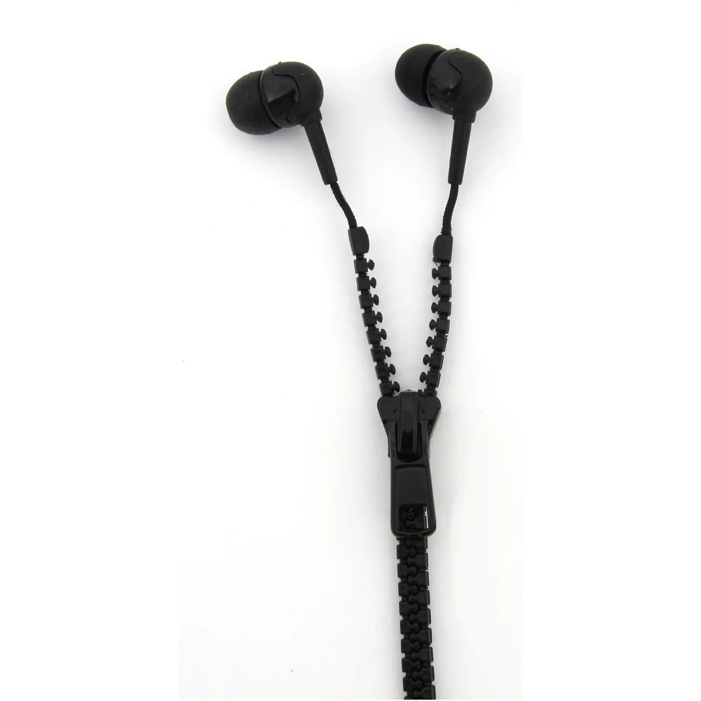Zip Earphones with Wireless Bluetooth Receiver- Black Image 1
