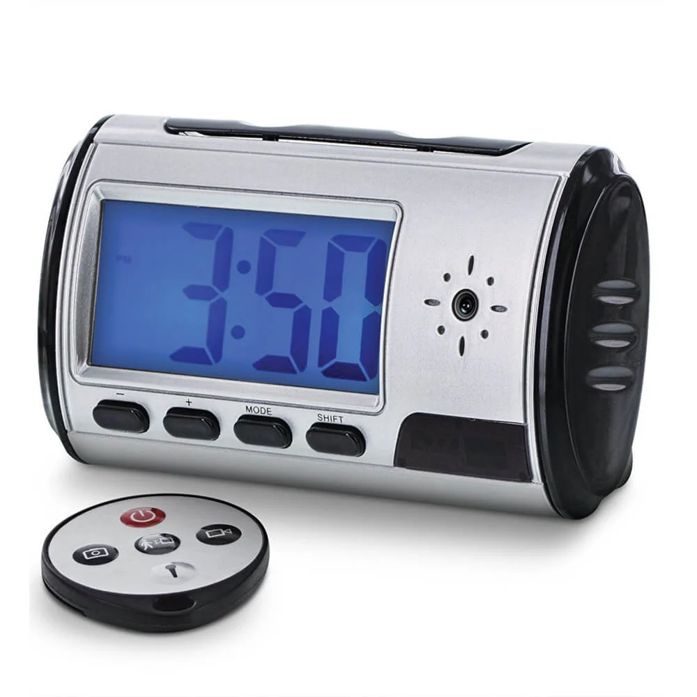 Aduro DVR Digital Video Camera Alarm Clock Nanny Cam - Silver/Black Image 1