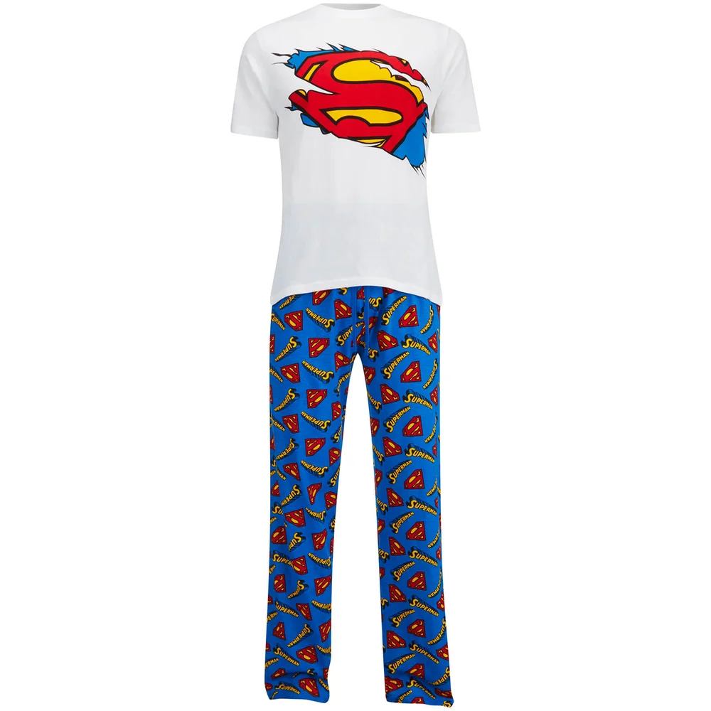 DC Comics Men's Superman Pyjama Set - White - S - White Image 1