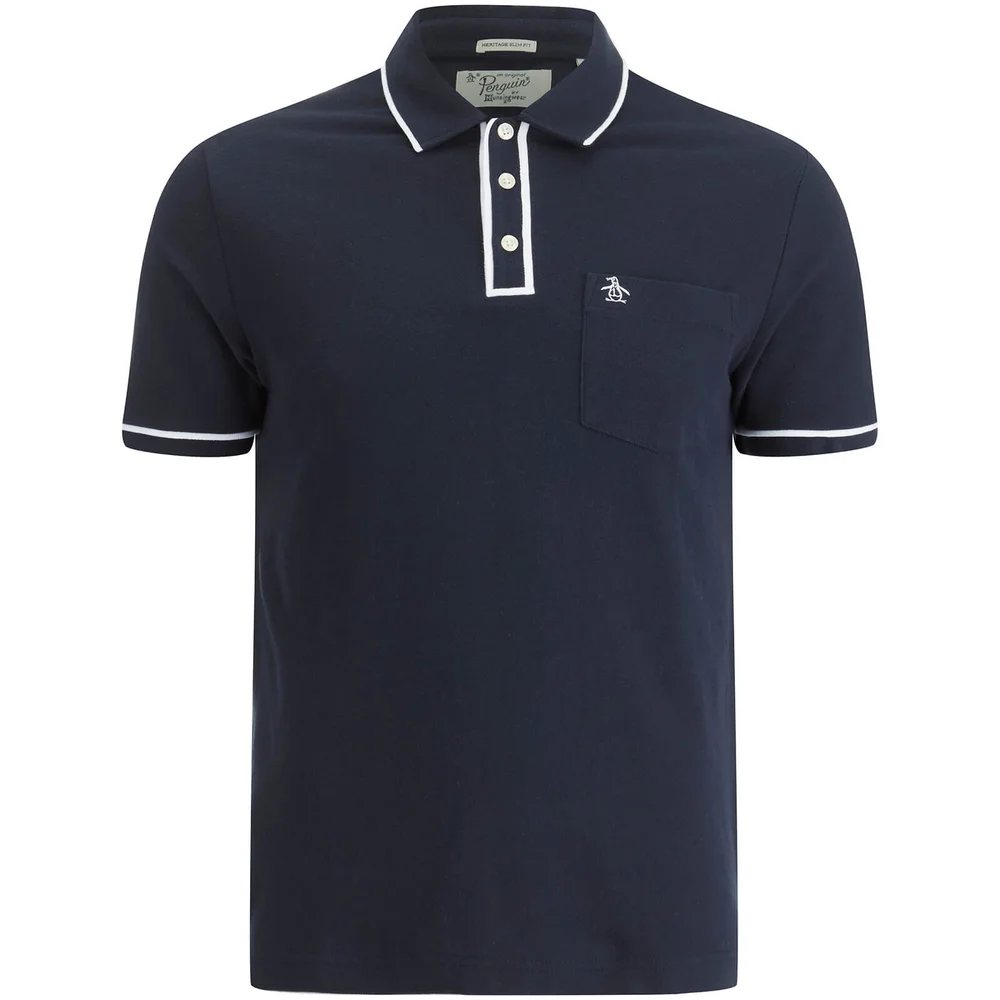 Original Penguin Men's Earl Tipped Polo Shirt - Dark Sapphire - S - Blue Image 1