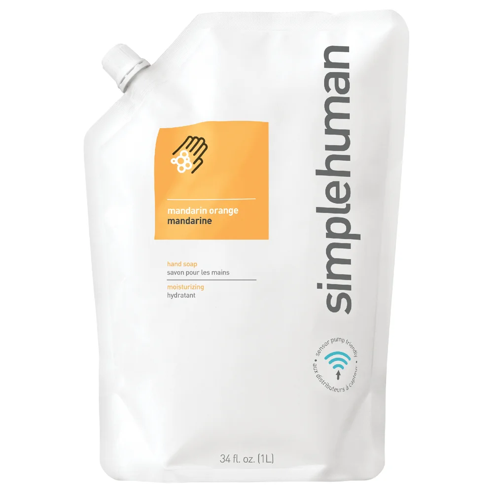 simplehuman Liquid Hand Soap Refill Pouch - Mandarin Orange 1L Image 1