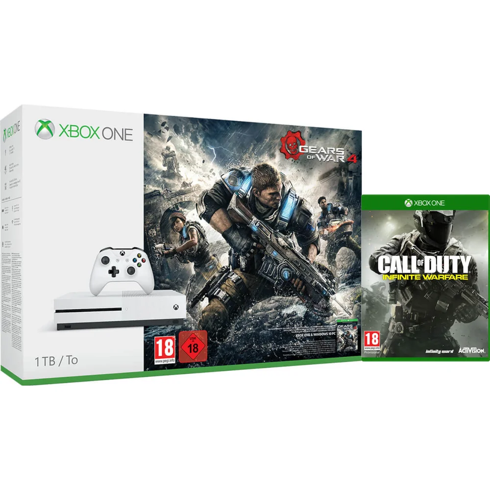 Xbox One S 1TB Console - Includes Gears of War 4 & Call of Duty: Infinite Warfare Image 1