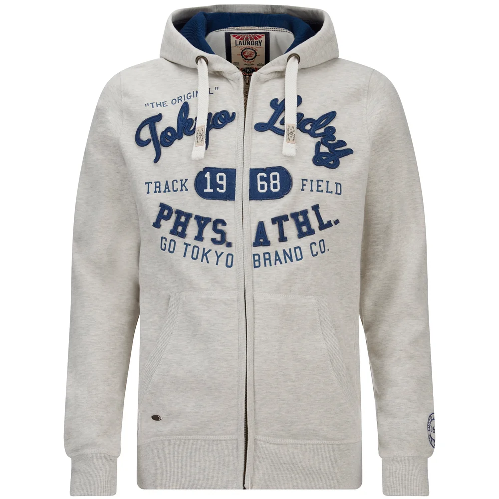 Tokyo Laundry Men's Mantua Bay Zip Through Hoody - Oatgrey Marl - S - Beige Image 1