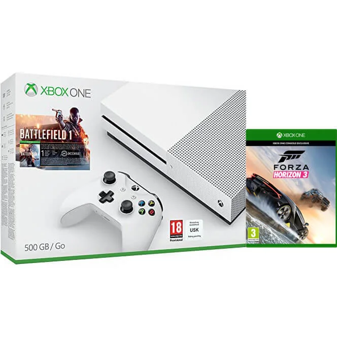 Xbox One S 500GB with Battlefield 1 & Forza Horizon 3 Image 1