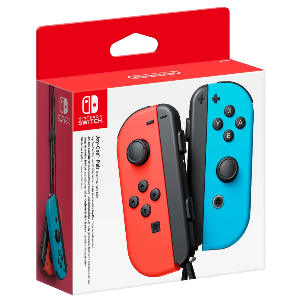 Nintendo Switch Neon Red Joy-Con (L) and Neon Blue Joy-Con (R) Controller Set Image 1