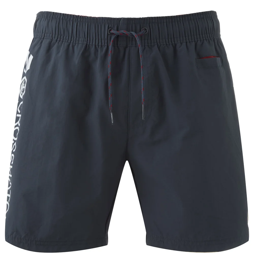Crosshatch Men's Jennis Logo Swim Shorts - Total Eclipse - S - Blue Image 1