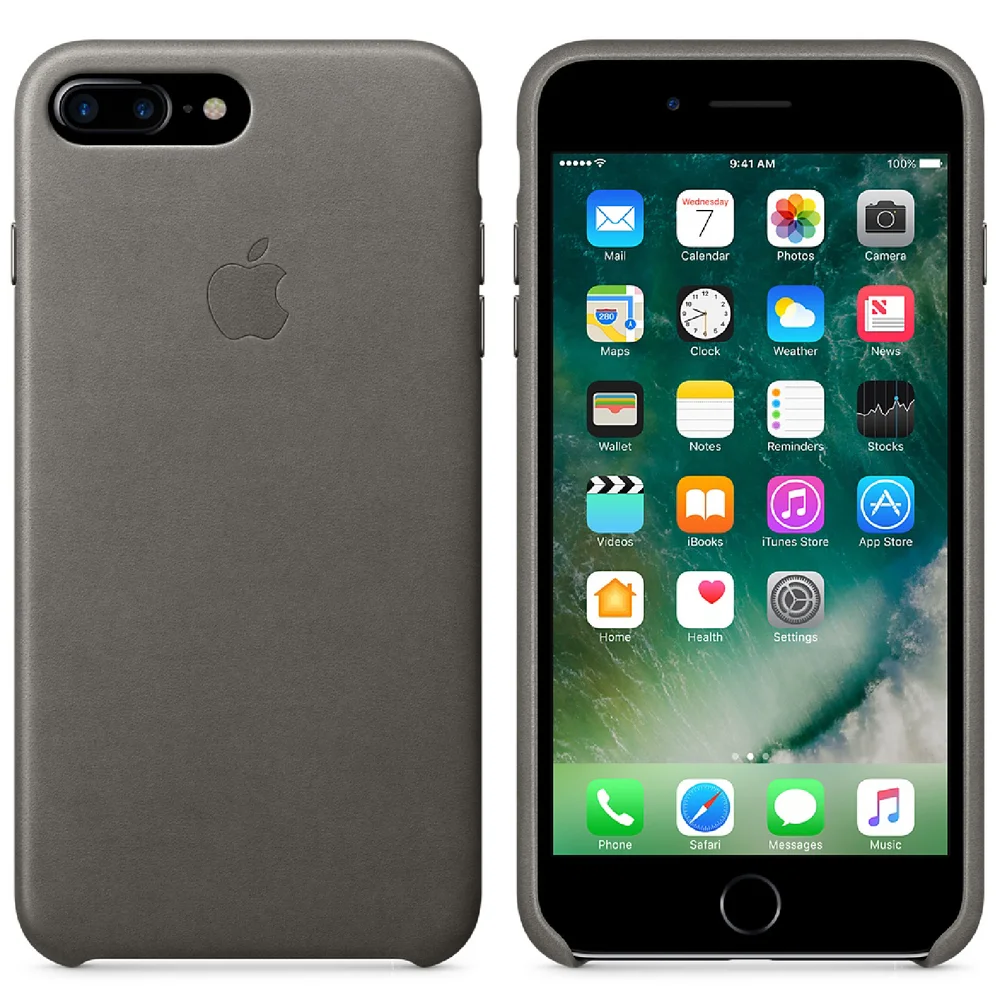 Apple iPhone 7 Plus Leather Case - Storm Gray Image 1