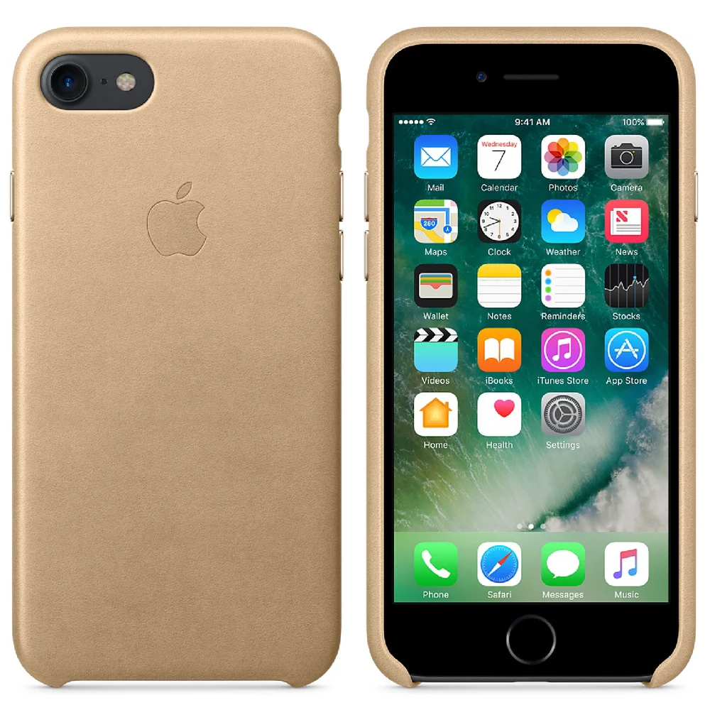 Apple iPhone 7 Leather Case - Tan Image 1
