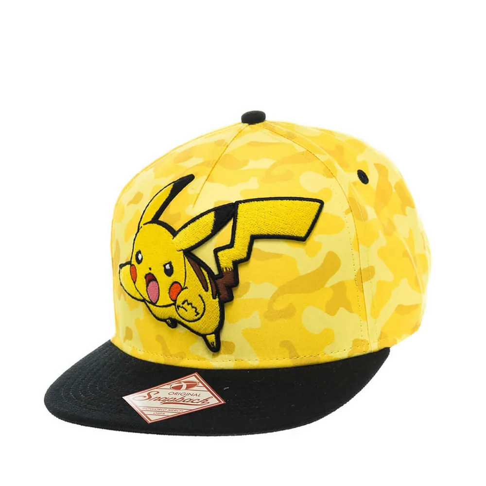 Pokémon Pikachu Snapback Cap - Yellow Camo/Black Image 1