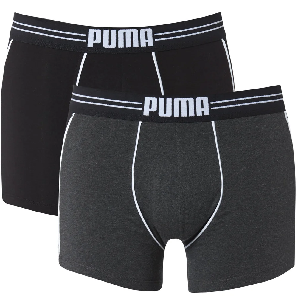 Puma Men's 2 Pack Athletic Blocking Boxers - Black - S - Black Image 1