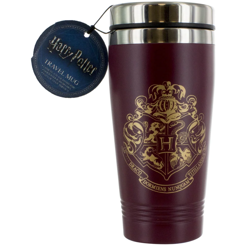 Harry Potter Hogwarts Travel Mug - Burgundy Image 1
