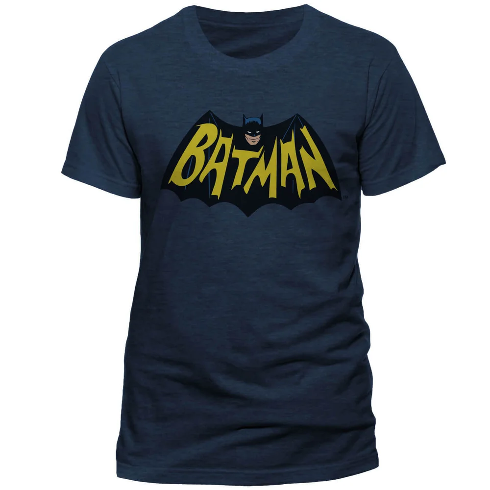 DC Comics Men's Batman 1966 Logo T-Shirt - Navy - S - Navy Image 1