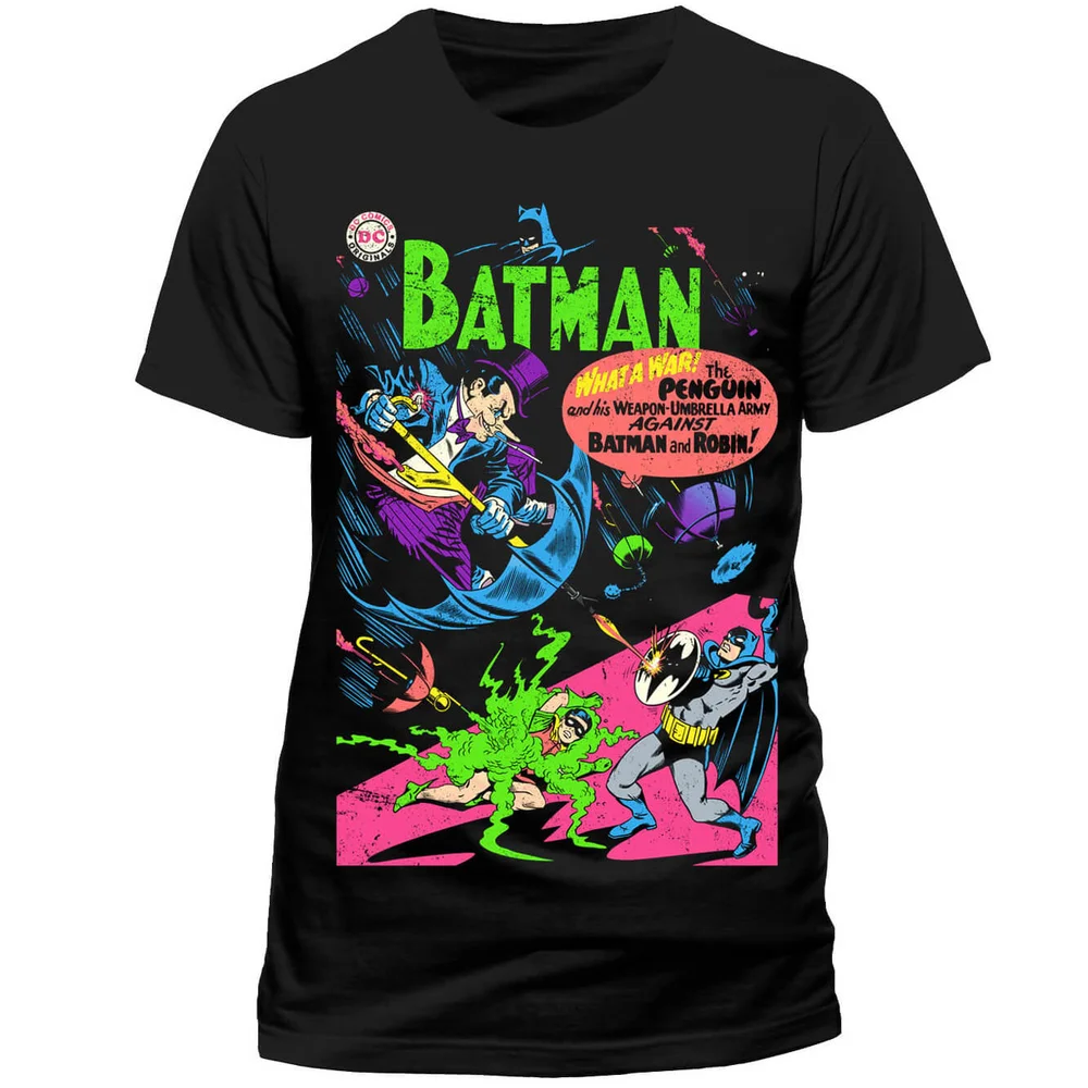DC Comics Men's Batman Neon The Penguin Comic T-Shirt - Black - S - Black Image 1